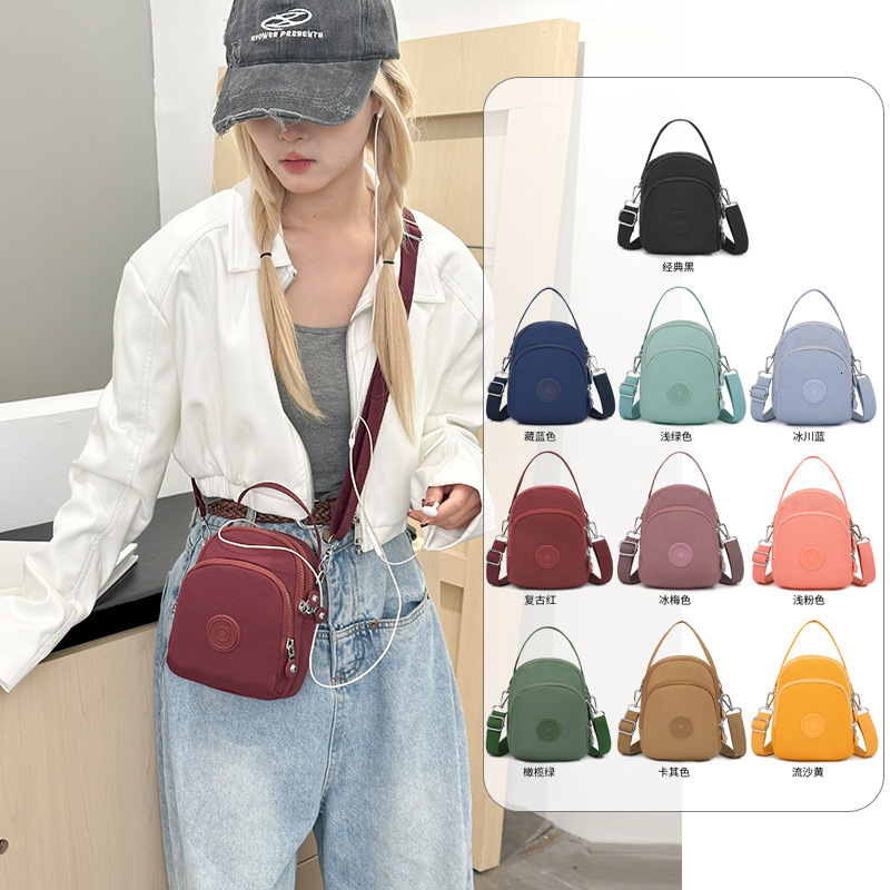 Women's Coin Purse Phone Fashion Simple Waterproof Shell Multi-Compartment Solid Color Commuter Trendy Crossbody Bag