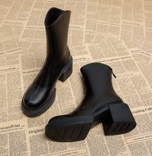 Autumn New Designer Women's Boots Women's High Heels Short Boots Spring and Autumn Women's Boots Thick Heels Thin Boots