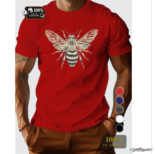 Fashion Luxurious Bee Lace Wings Men's T-Shirt Version Ddmy
