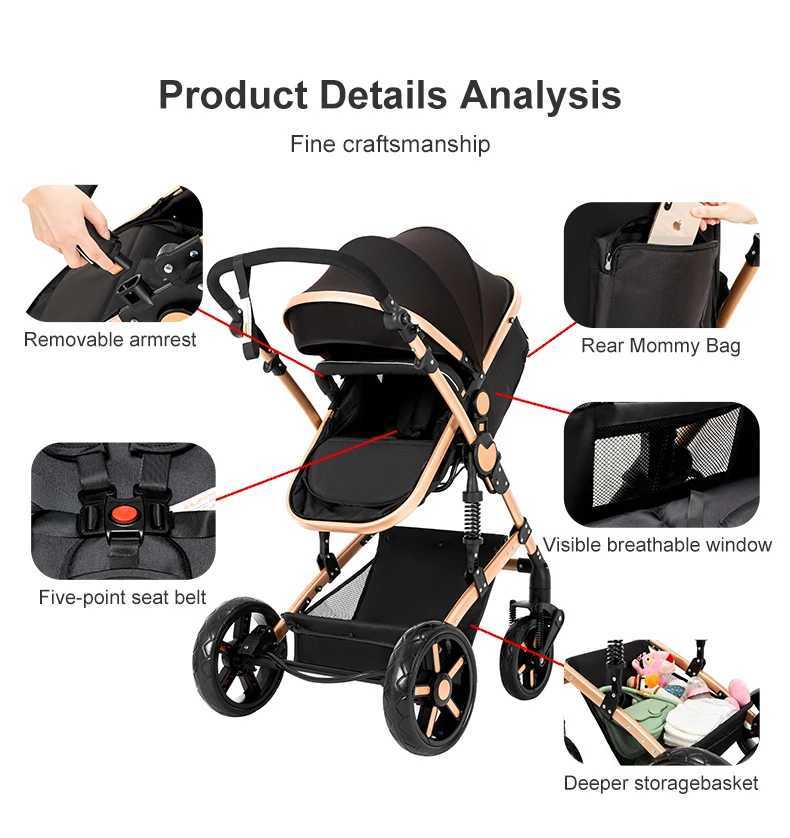 Baby Stroller 2 in1 Light Stroller Baby Cart Baby Newborn Items Pram Baby Strollers with Four Wheels Multiple Carriage Baby W250910