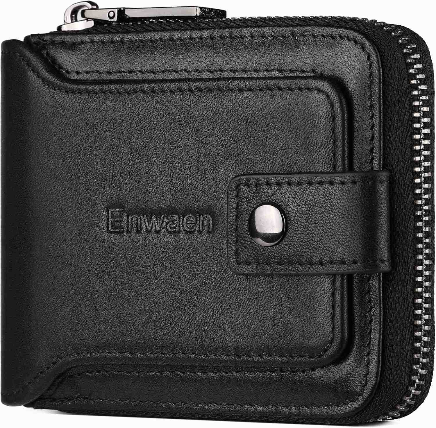 Mens Wallet with Zipper RFID Blocking Secure Genuine Leather Bifold Zip Around Wallets Multi with CARD HolderZ250910