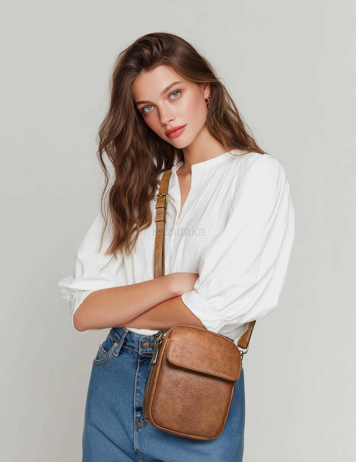 Small Crossbody Bag Vegan Leather Cell Phone Purse for Women Vintage Wallet Bag with Card Slots Z250911