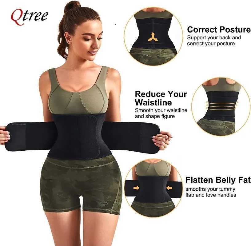 Qtree Waist Cincher Belt for Women Tummy Control Sauna Sweat Trimmer Body Shaper Sport Girdle Workout Slim Belly Band W250910