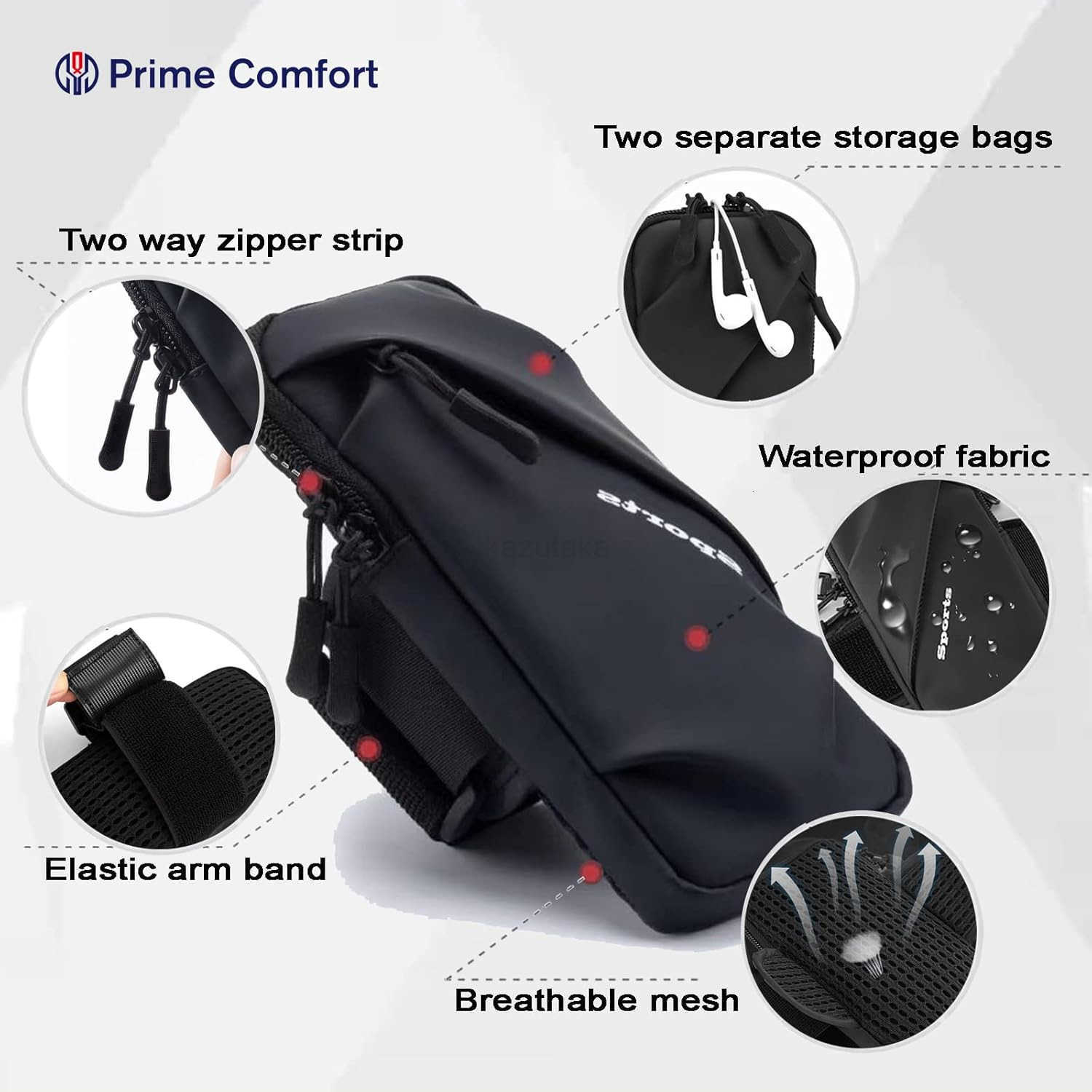 Phone Holder Arm Band Small Crossbody Shoulder Holsters Bag with Arm Bands Fits iPhone and Android Use for Running Walking Hiking Biking 67 Inches Bla