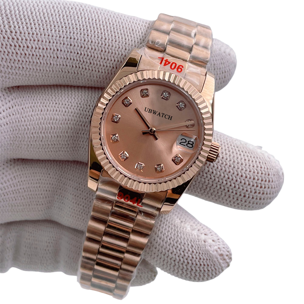 ST9 Automatic Sapphire Glass Rose Gold 31MM Womens Wristwatches Brilliant Texture Hign-end Ladies Watch