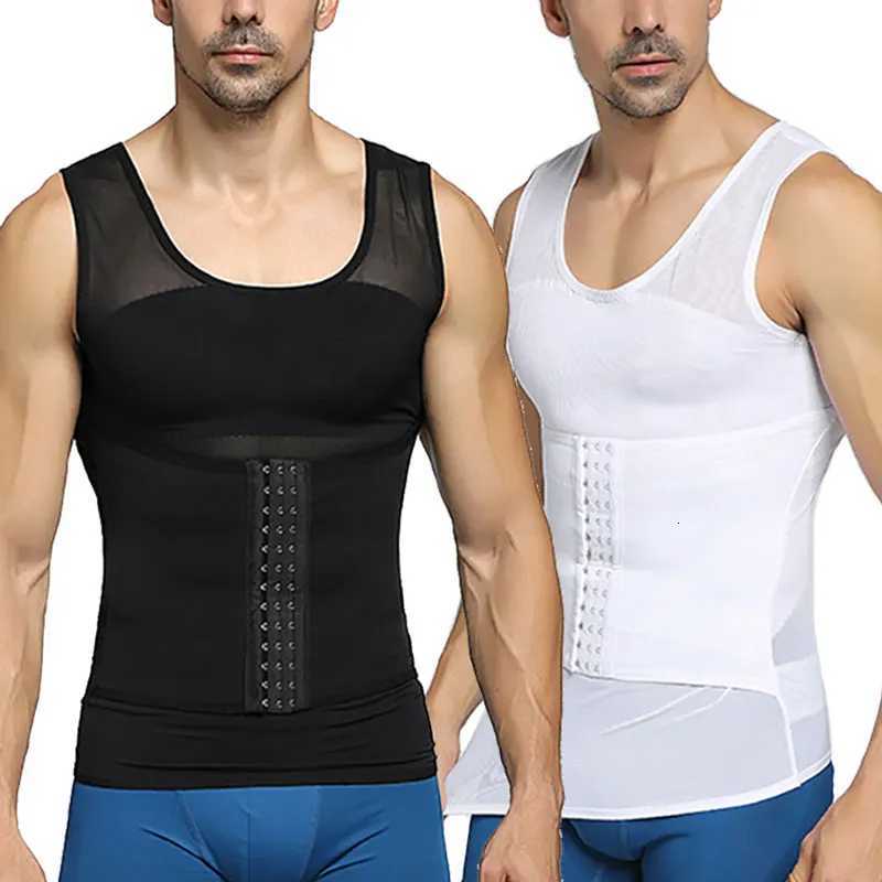 Mens Slimming Shaper Posture Vest Abdomen Reducing Gynecomastia Compression Body Modeling Shapewear Chest Tummy Shirt Corset W250910