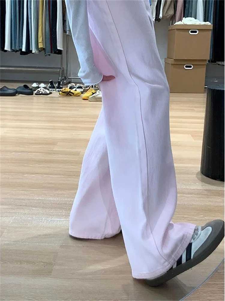 Botvotee Womens Pink Wide Leg Jeans High Waist Straight Denim Pants Loose Fit Trousers Y2k 2025 Fall Fashion Comfort Jeans Z250910