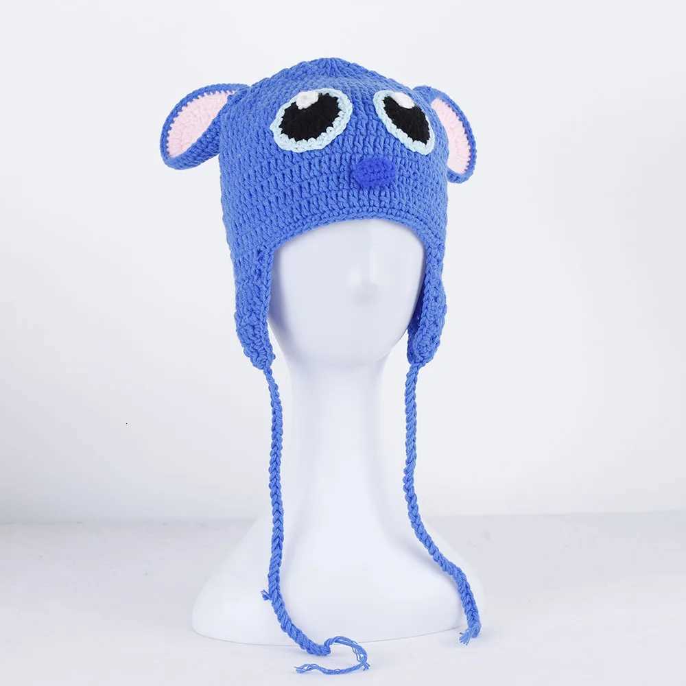 2023 New Monster Shrek Hat cute Winter Knitted Hats Green Party Funny Beanie Skullies C for Women Men Pure HandmadeXJ250910