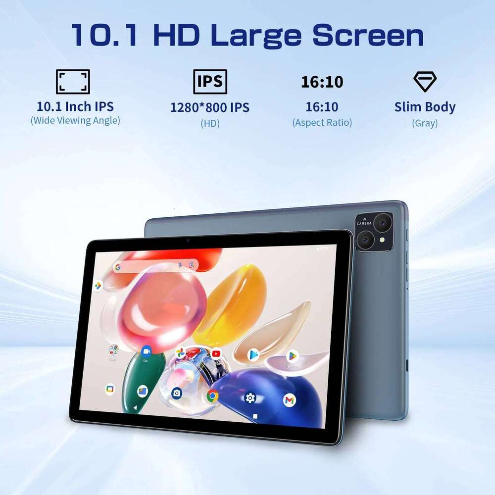 VASOUN Android 14 Tablet 10.1", 12Gb(6+6 Expand) Ram, 128Gb Rom, Octa Core, Dual SIM 4G Unlocked With 2.4G/5G Wifi GPS