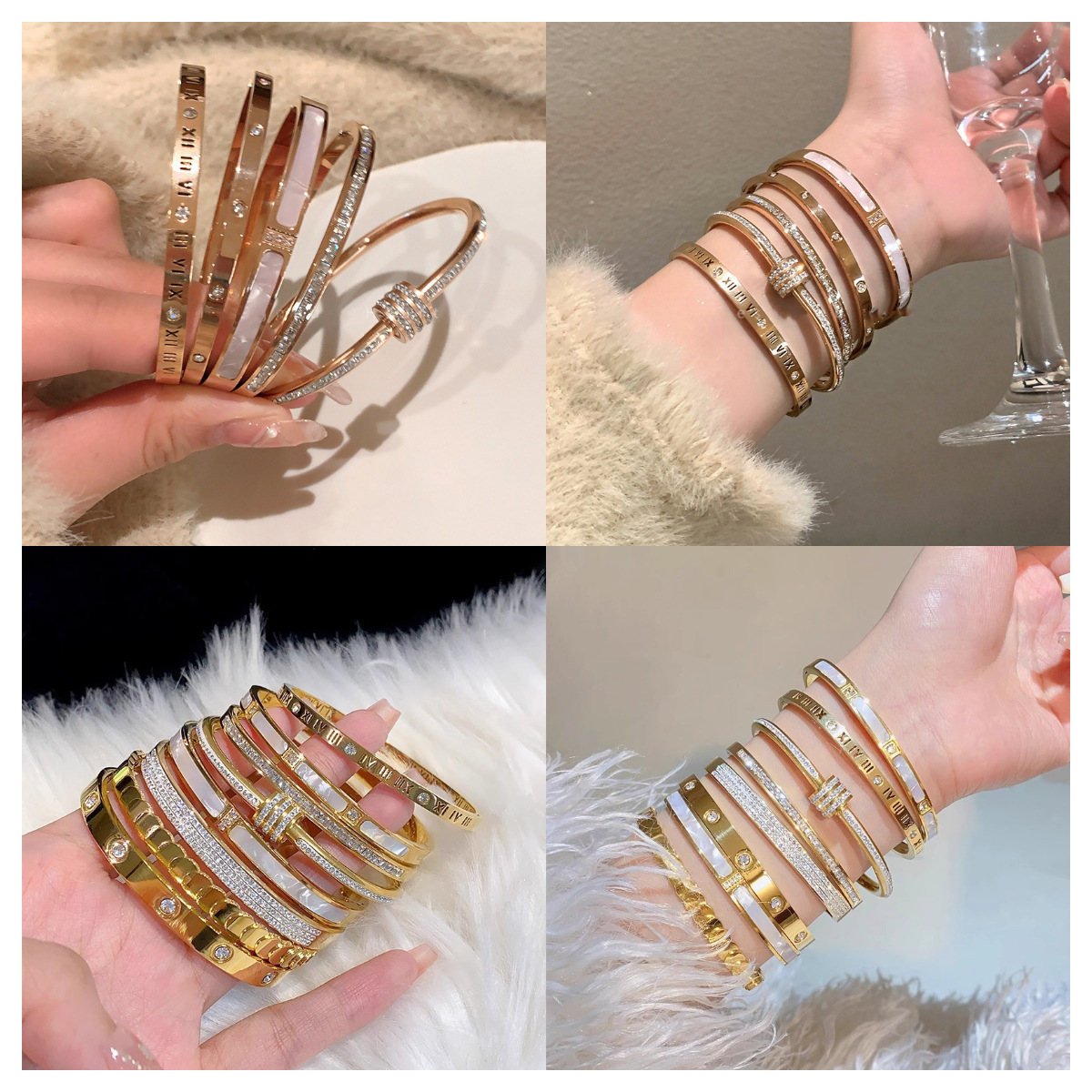 Classic Designer Bangle Luxury Bracelets Women's Fashion Jewelry Diamond Couple Style Men's Wedding Accessories Trendy Fashion Party Gifts C