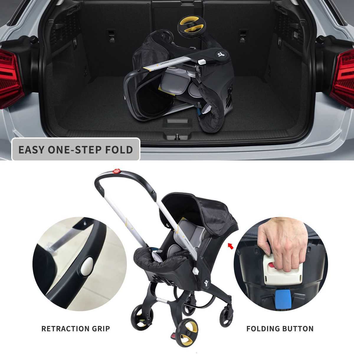 Bidirectional travel baby stroller portable and foldable metal frame and comfortable fabric available in multiple colors W250910