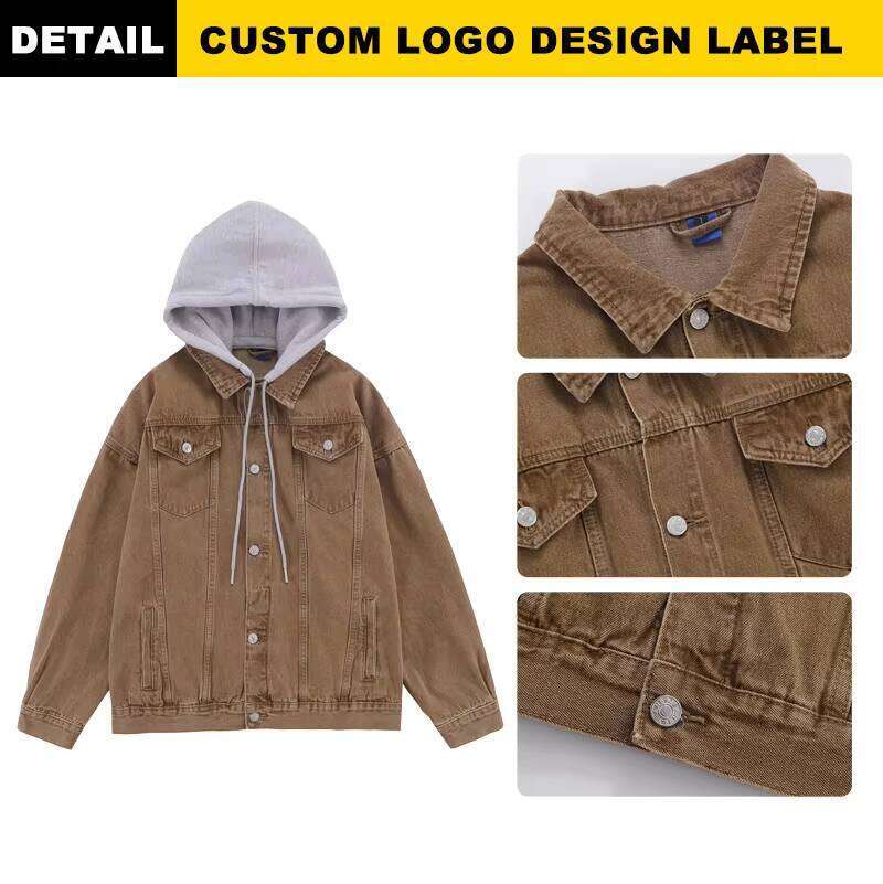 Men's Streetwear Hoodie Casual Denim Jacket