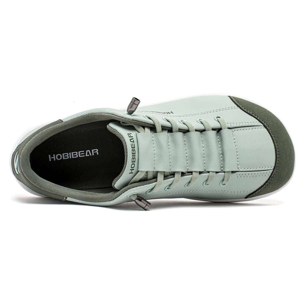 HOBIBEAR Unisex Barefoot Wide Toe Women Men Artificial Leather Minimalist Sneakers Adjustable Slip On Walking Shoes