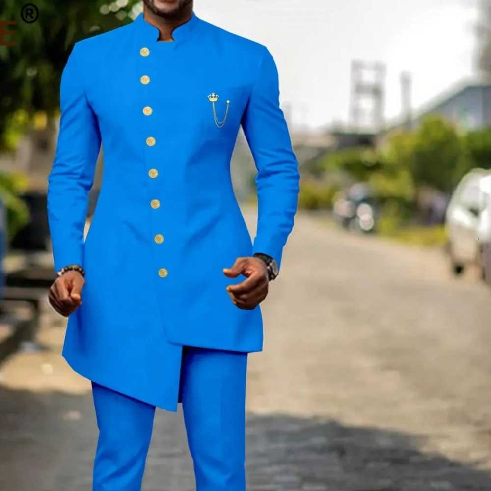 Suits for Men Single Breasted Slim Fit Jackets and Pants 2 Piece Set Clothes for Groom Wedding Evening W250910