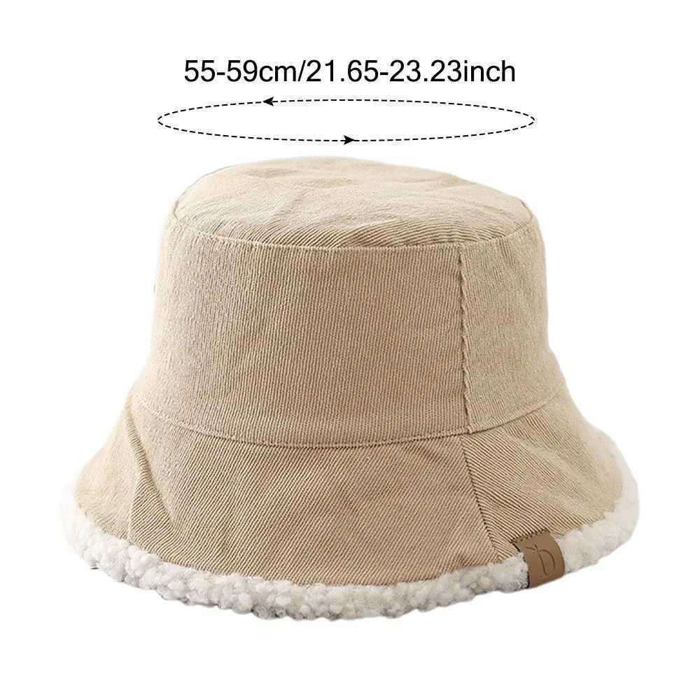 Tren Lambswool Winter Bucket Hat Thickened Soft Fisherman C Warm Corduroy Beanies C for Casual Trips Sports SkiingXJ250910