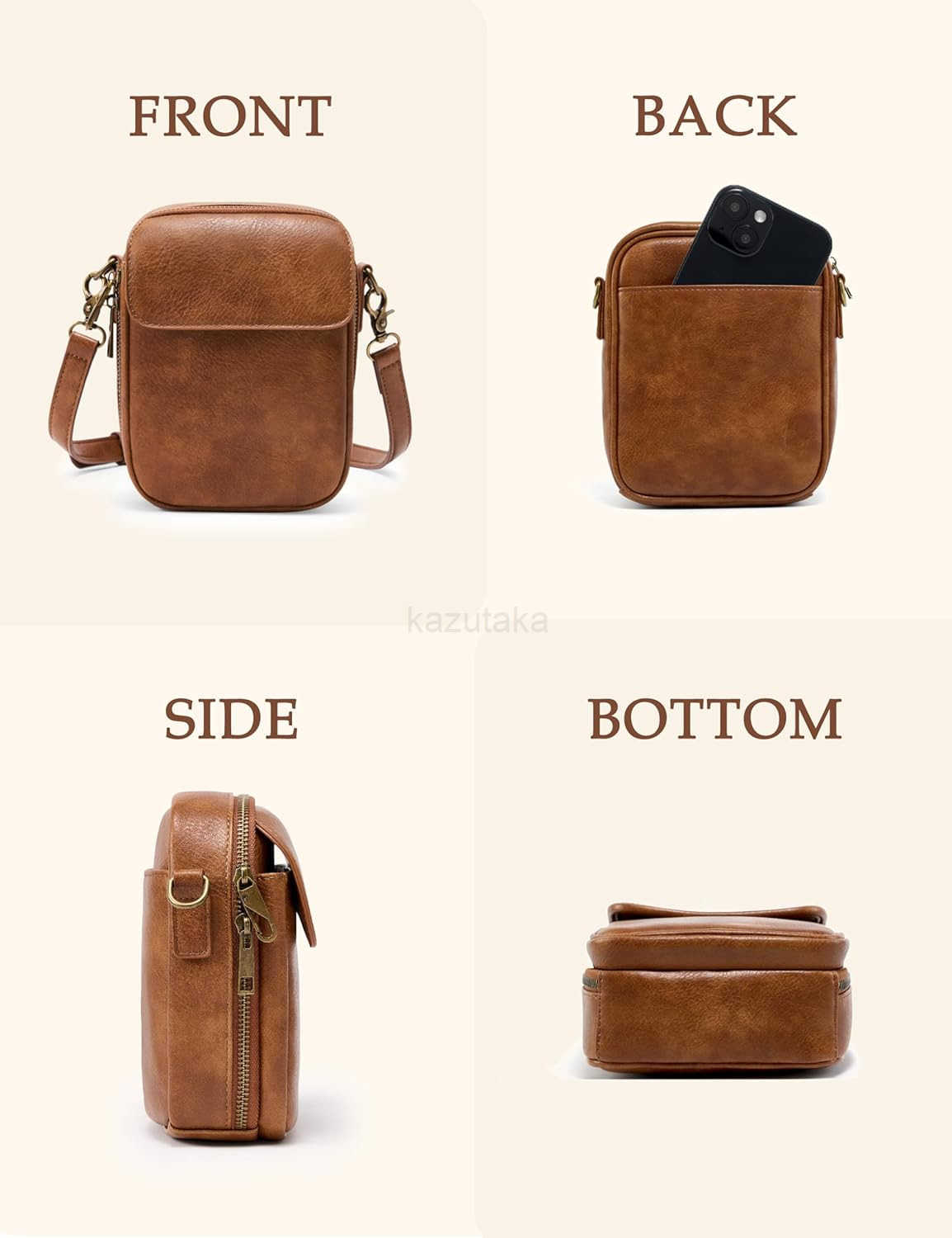 Small Crossbody Bag Vegan Leather Cell Phone Purse for Women Vintage Wallet Bag with Card Slots Z250911