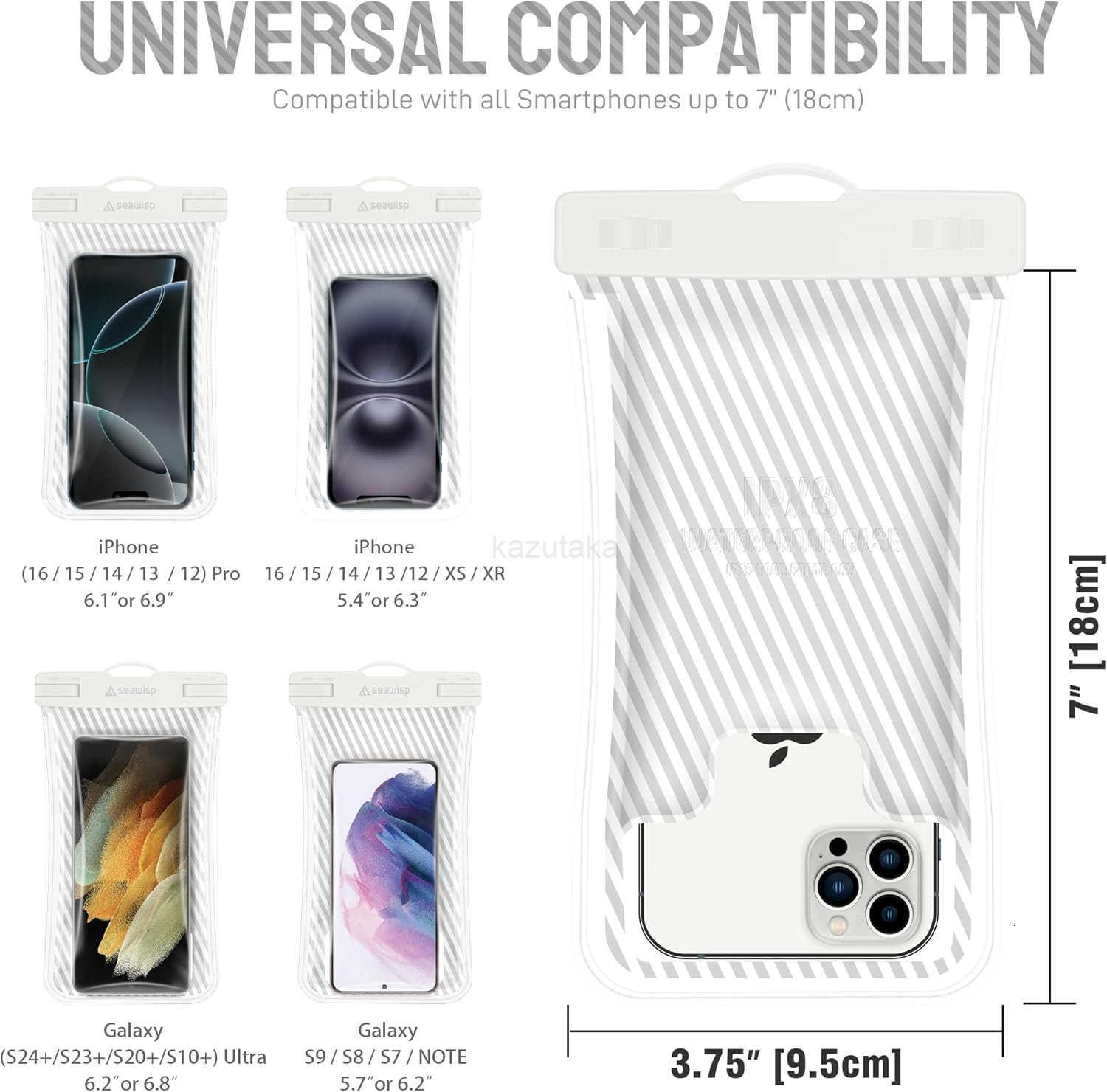 Waterproof Phone Pouch Floating Design Universal IPX8 Cellphone Case Dry Bag with Lanyard for iPhone 16 15 14 13 Pro Max S24 S23 Phones Up to 69 for B