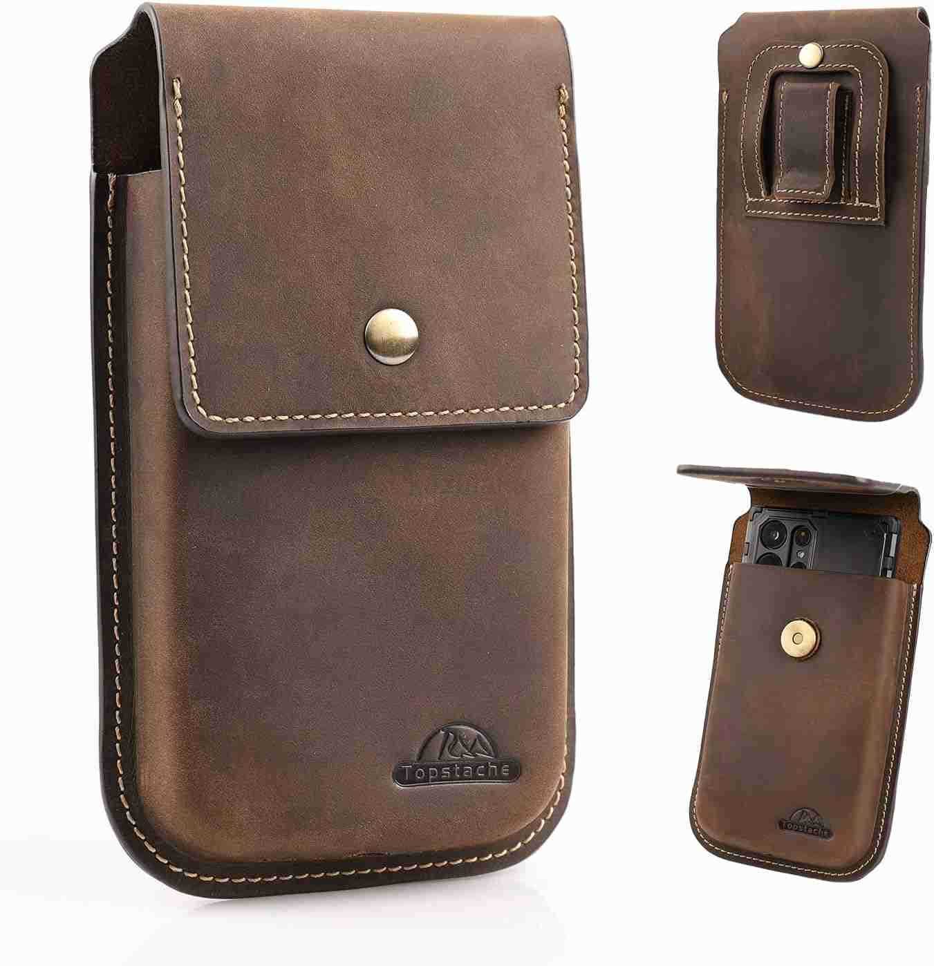 Leather Phone Holster for BeltFlip Cell Phone Case with Belt Clip for S22 UltraS22 PlusS22 Pouch for iPhone 1413 Pro Max Universal Smartphone Sheath Z