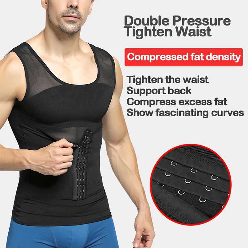Mens Slimming Shaper Posture Vest Abdomen Reducing Gynecomastia Compression Body Modeling Shapewear Chest Tummy Shirt Corset W250910