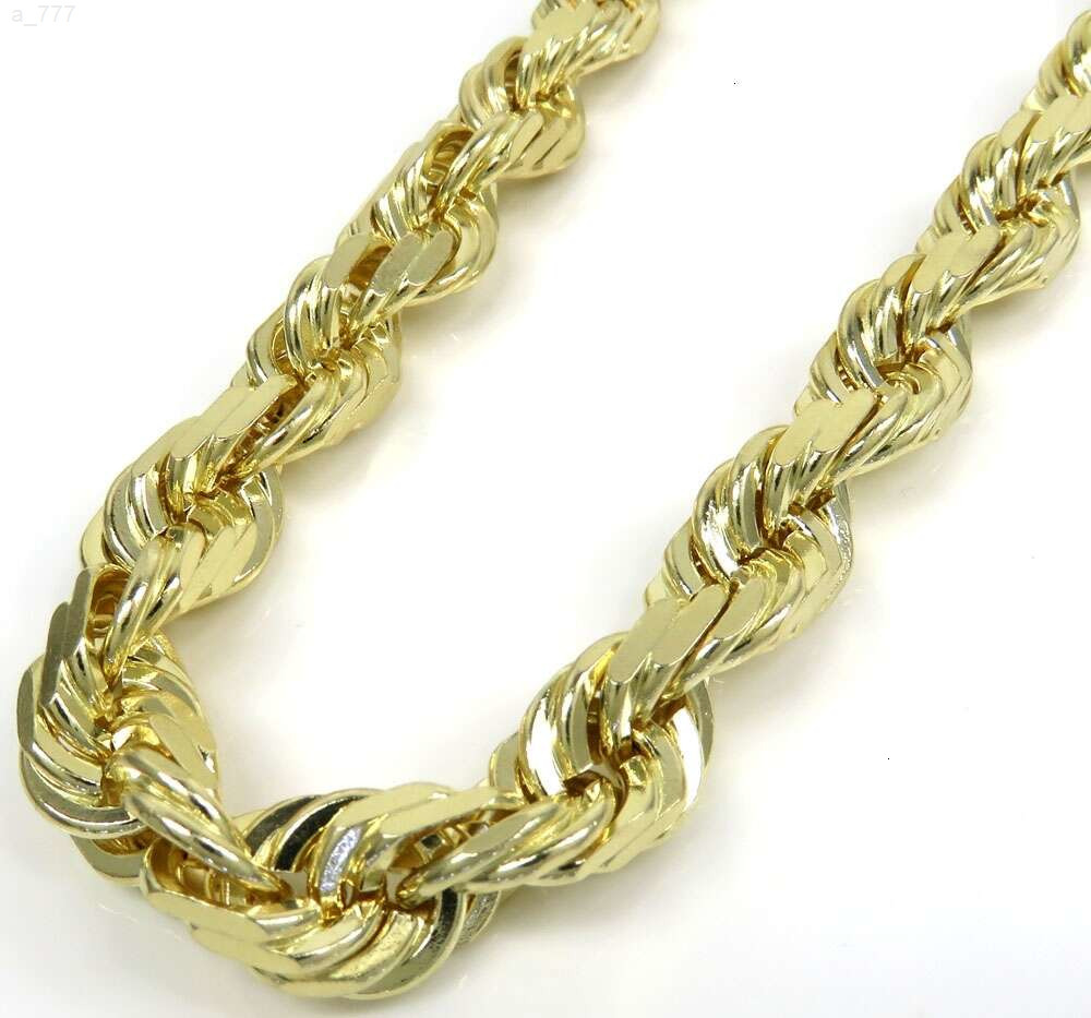 Custom 3MM 10K 14K 18K Solid Gold Rope Chain Necklace Fine Jewelry Shine Brightly Twisted Rope Chain For Men Women