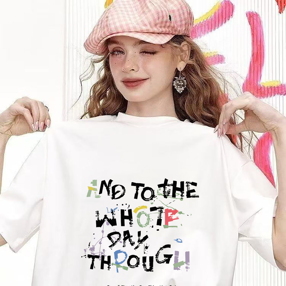 Fashion Versatile Printed Short-Sleeve Top - High-Quality Heavyweight Pure Cotton Tee (260g) 202509091006