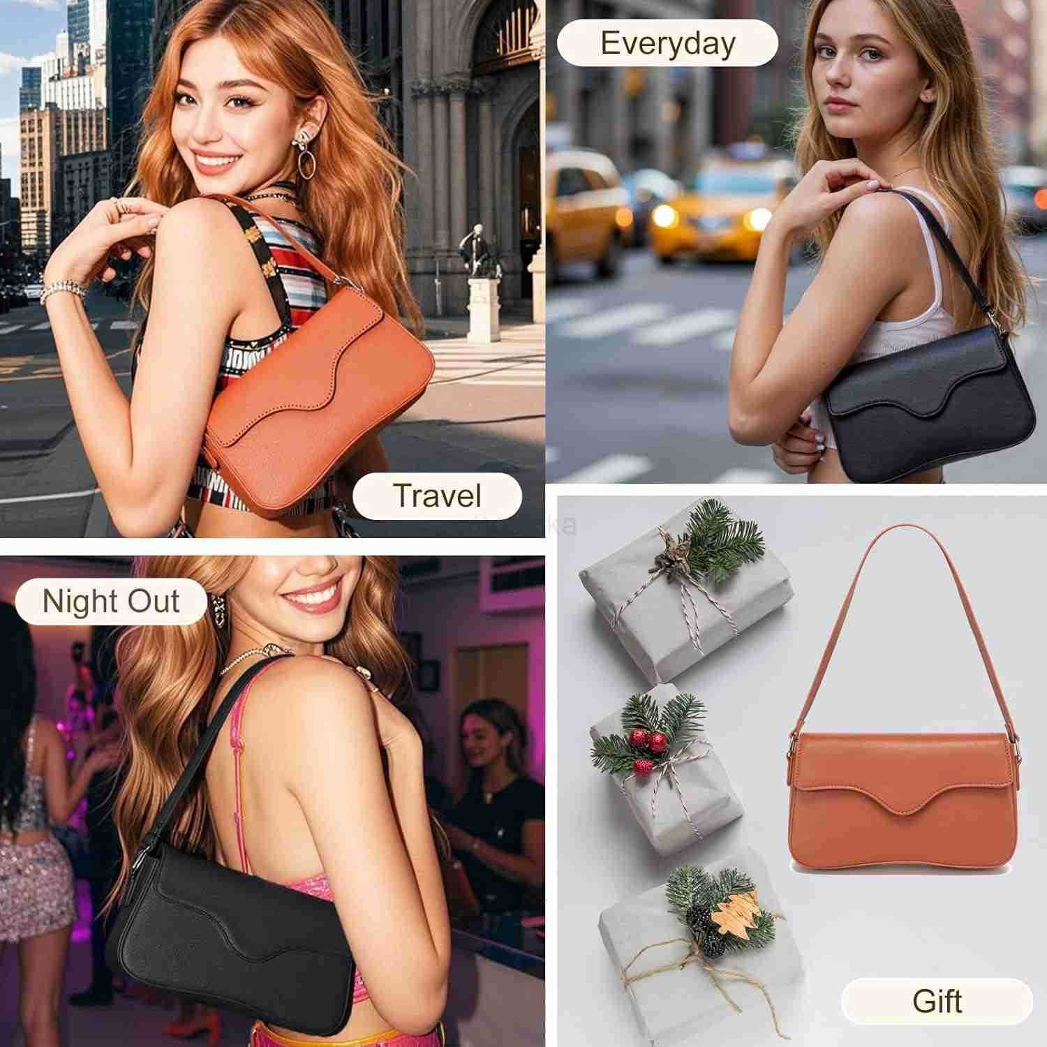Womens Shoulder Bags Small Y2K Mini Purse with Vegan Leather M250909
