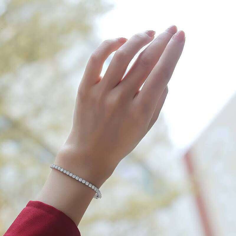 2023 Tennis Sterling Sier Moissanite Bracelet Women Men