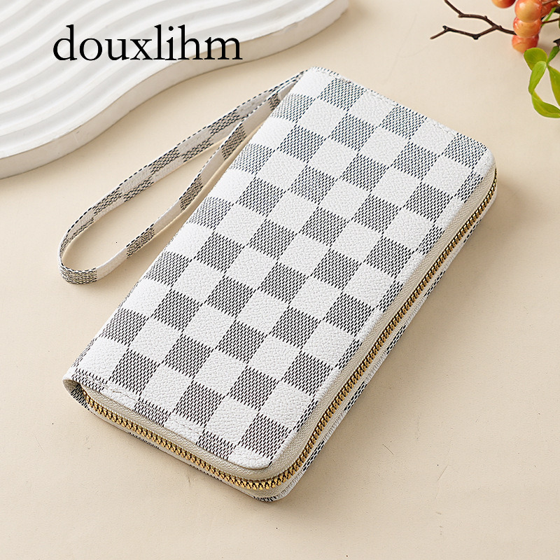 douxlihm Designer Creates A New Luxury Wallet Storage Space For Women, Minimalist Retro Canvas, Large Capacity Snap Zipper, Black Multi Card Slot, Cas