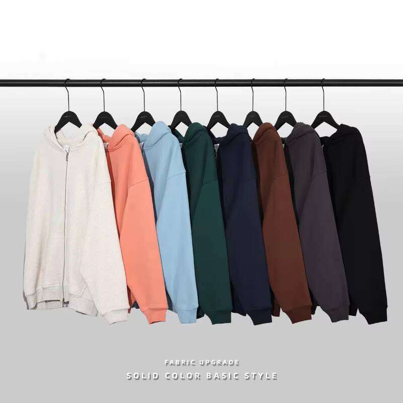 High-Quality Thick Wool Cotton Heavy Oversized Logo Blank Cordless Zipper Hoodie