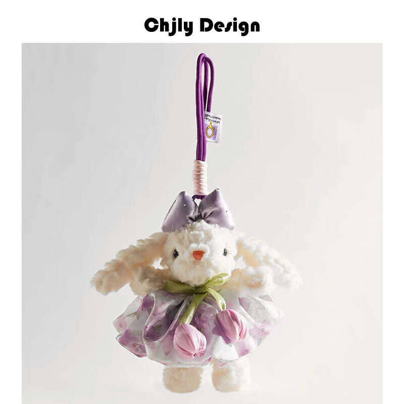 Cute Lop-Eared Rabbit Plush Bag Pendant Niche Doll Keychain Best Friend Gift for Women