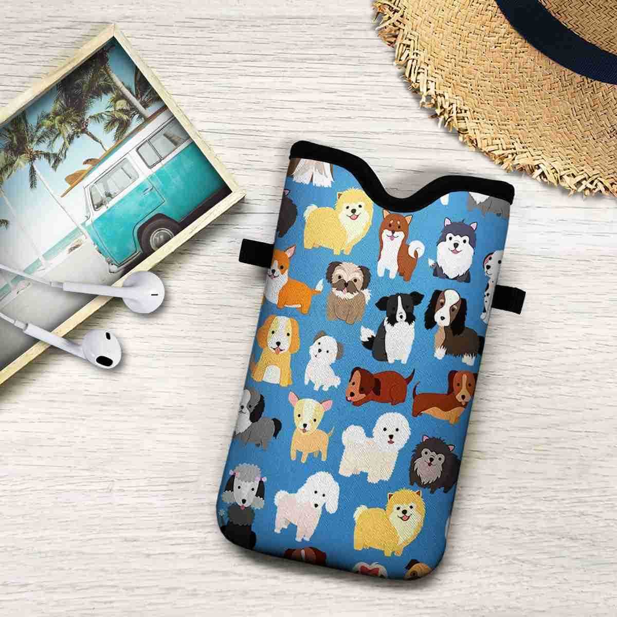 Cell Phone Pouch 75 X 43 in Cloth Mobile Protection Case Bag with Crossbody Strap Neck Lanyard Cell Phone Case Black Z250910