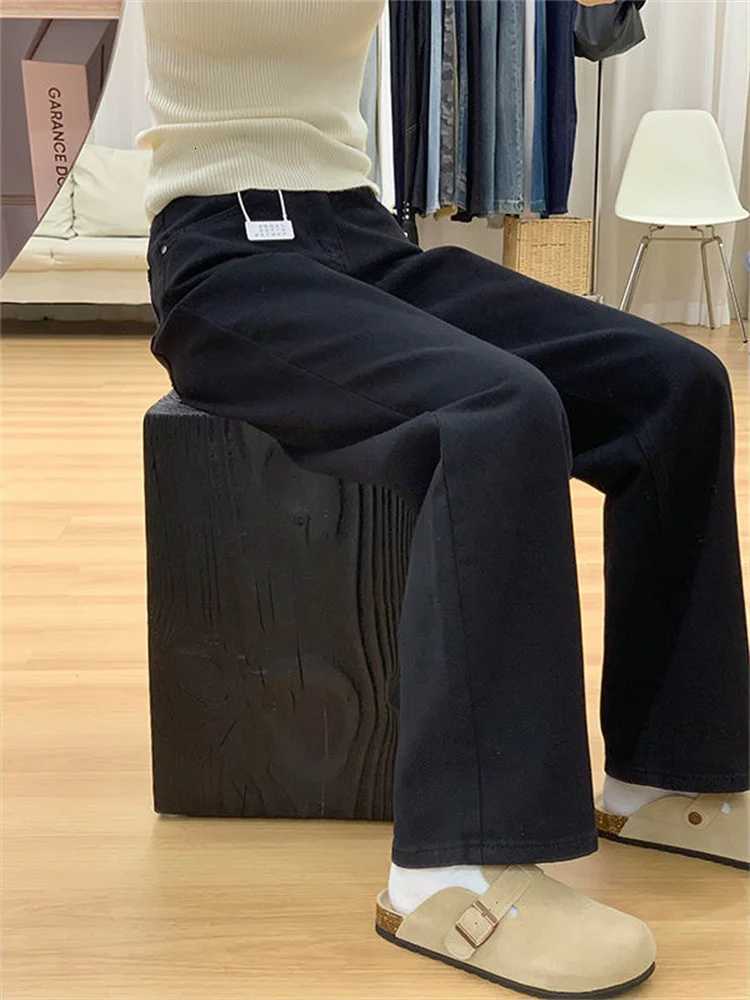 Botvotee Black Jeans for Women Wide Leg Straight Denim Pants Korean Fashion Y2k High Waisted Mom Jeans Z250910