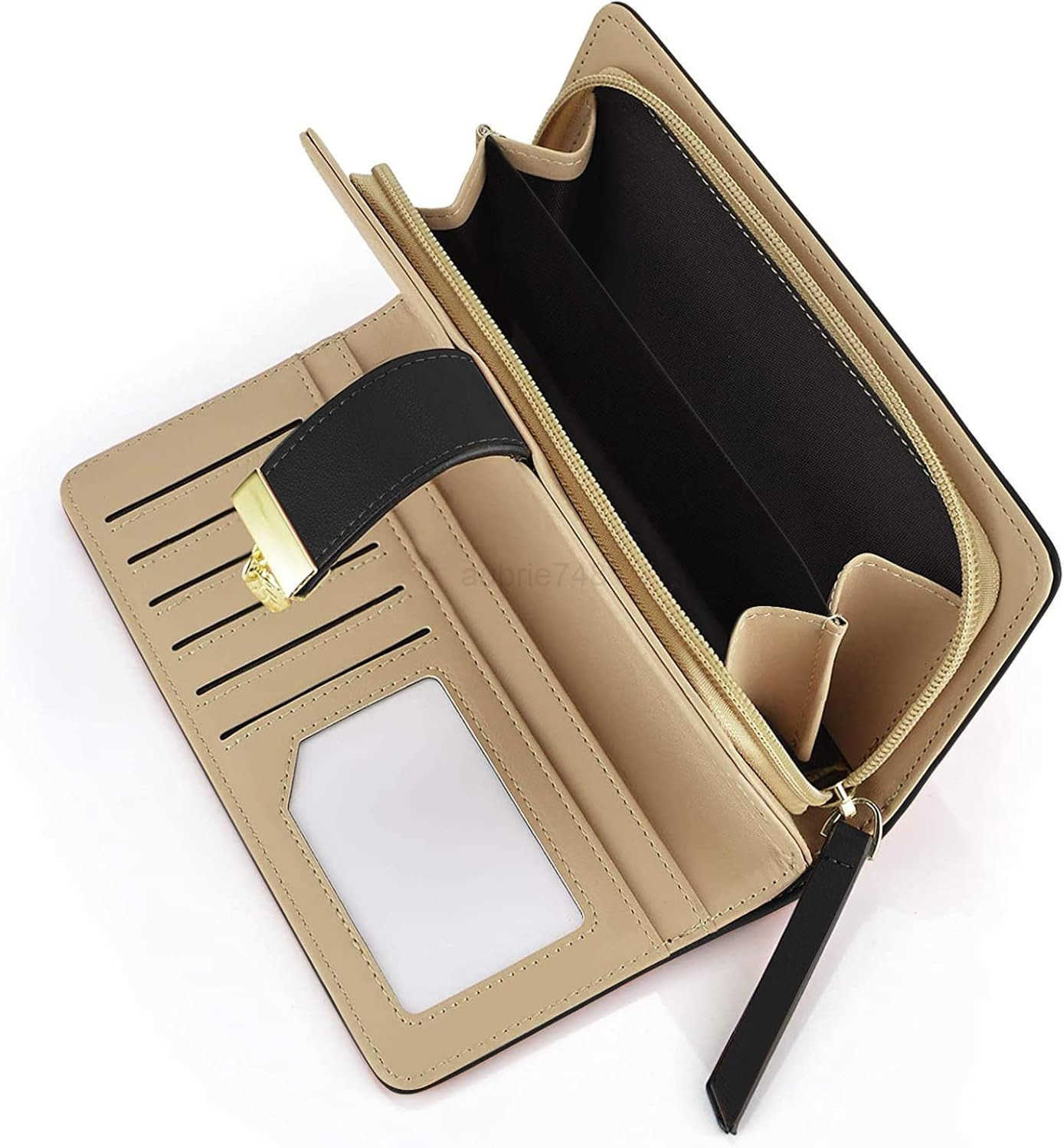 Womens Wallet Women CARD Holder Hollow Leaf Pattern Bifold Leather Lady Long Wallet Purse Zip Birthday Xmas Gifts for Women GirlsBlackZ250910