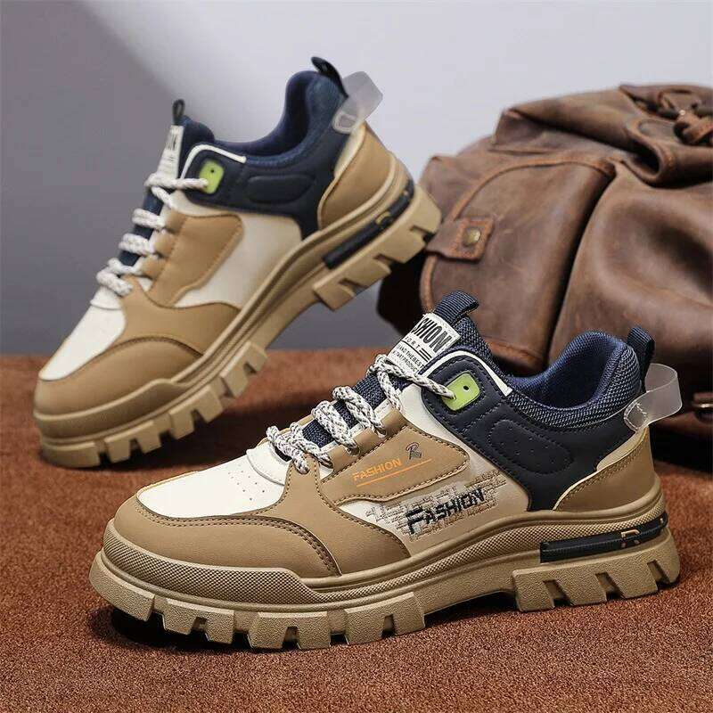 Casual Shoes Mens Sneakers Leather Outdoor Platform Fashion Luxury Designer Sports Running Hiking Skateboard Boots Autumn