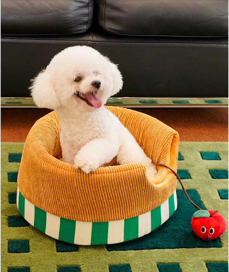 Seasonal Companion for Cats Durable & Compact Apple-Shaped Pet Bed