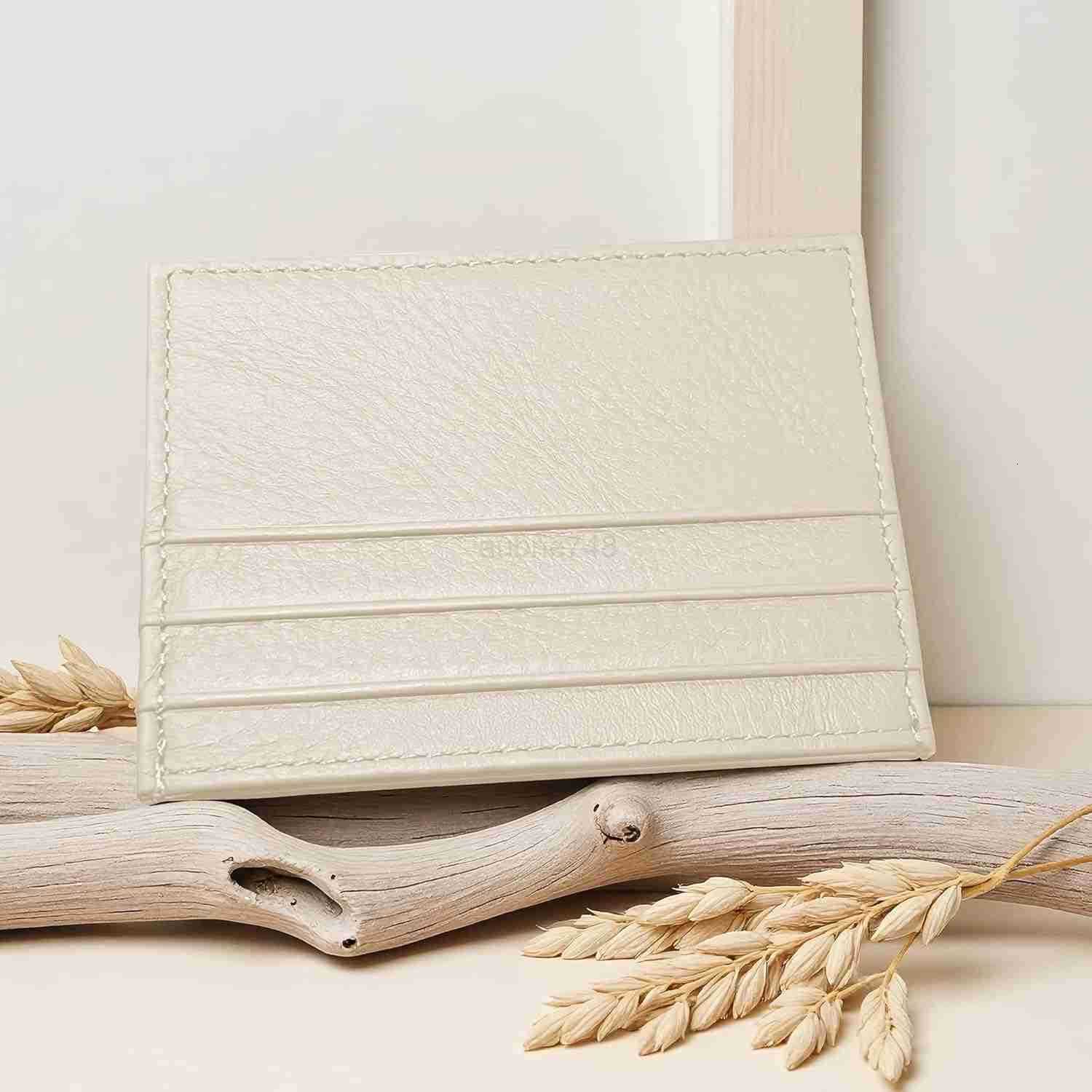 CARD Wallet Super Slim Card Holder Genuine Leather Wallet for Man and Women with 6 Card Slots 1 Pocket OffWhiteZ250910