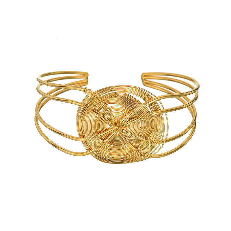 INS Titanium Wide Hollow Open Bracelet for Women Stainless Steel High-End Jewelry