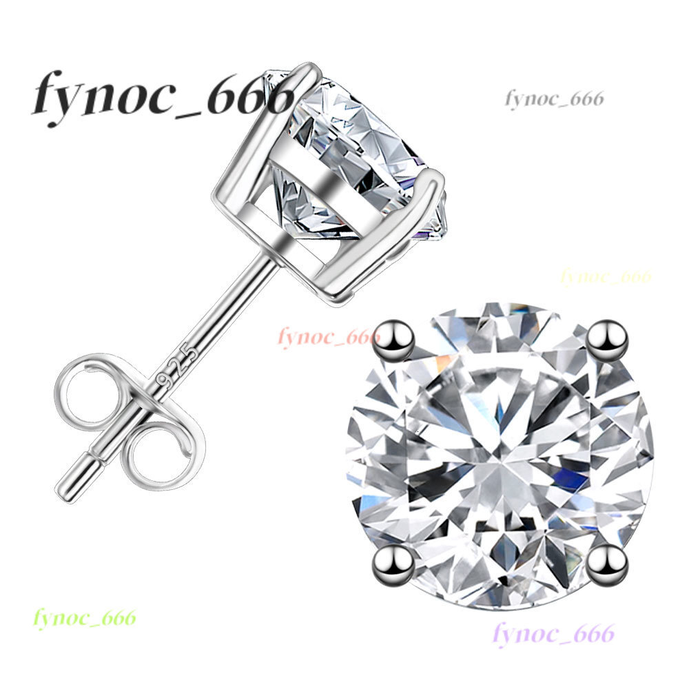 1.0CT 2CT 3ct Mossanite 925 Sterling Silver Earrings 4mm-8mm Classic Design VVS1 Moissanite Diamond Ear Stud for Men Women