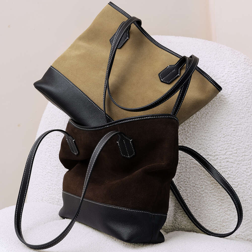 Luxury bag New Commuting High End Genuine Leather Tote Large Capacity Women s Silk Glossy Matte Cowhide Shoulder Bag