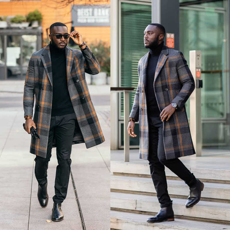 Fashion Men Suit Slim Fit Overcoat Tailor-Made Party Grid Business Men Suits Groom Groomsman Formal Occasions Size Customized Hot Sale C1737