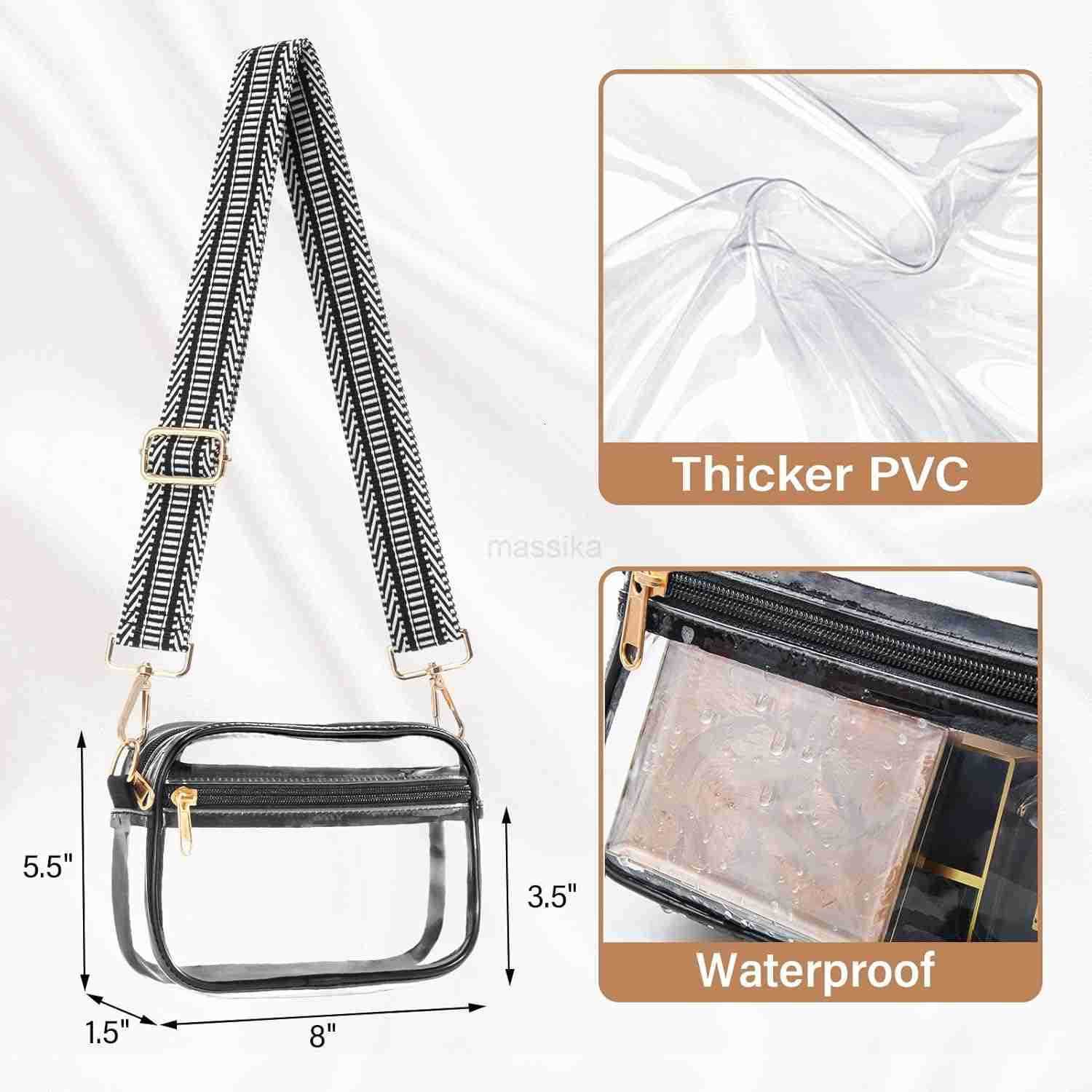 Clear Crossbody Bag Stadium Approved Clear Purses for Women Transparent Handbag for Concerts Sports Events Fans M250910
