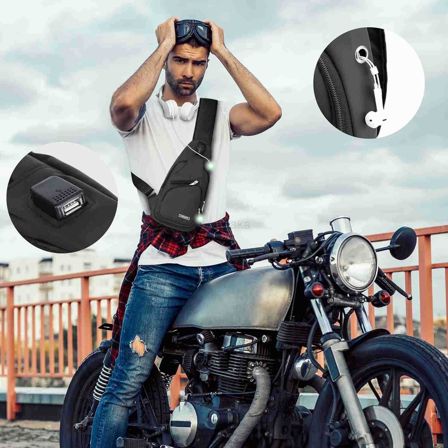 Waterproof Sling Bag Crossbody Backpack for Men Women Sling Backpack Hiking Daypack Multipurpose Cross Body Chest Bag Z250910