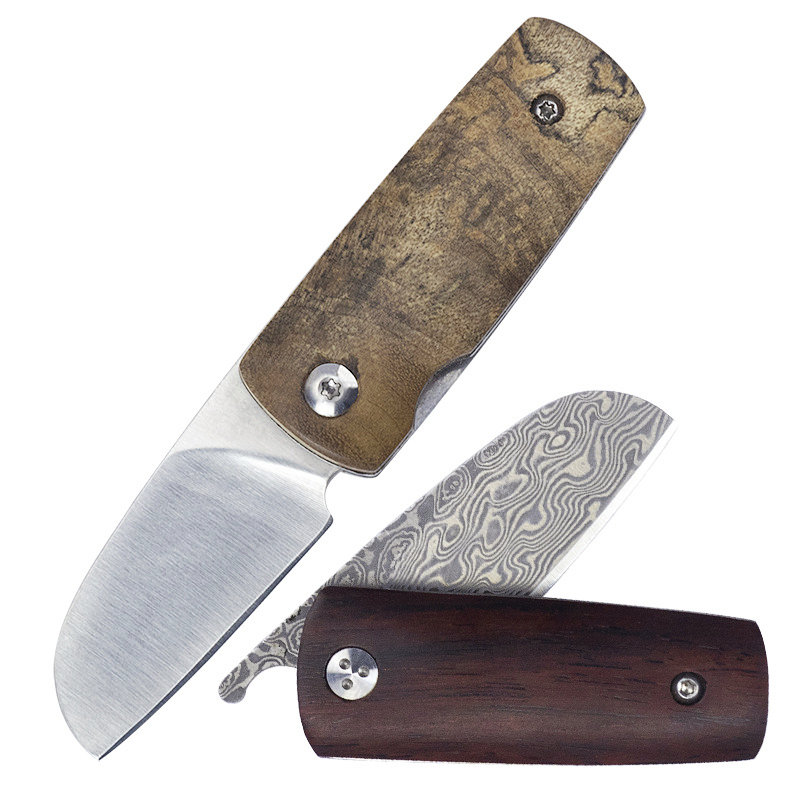 Top Quality A2677 Mini Pocket Folding Knife D2/VG10 Damascus Steel Blade Wood Handle Outdoor EDC Pocket Knives
