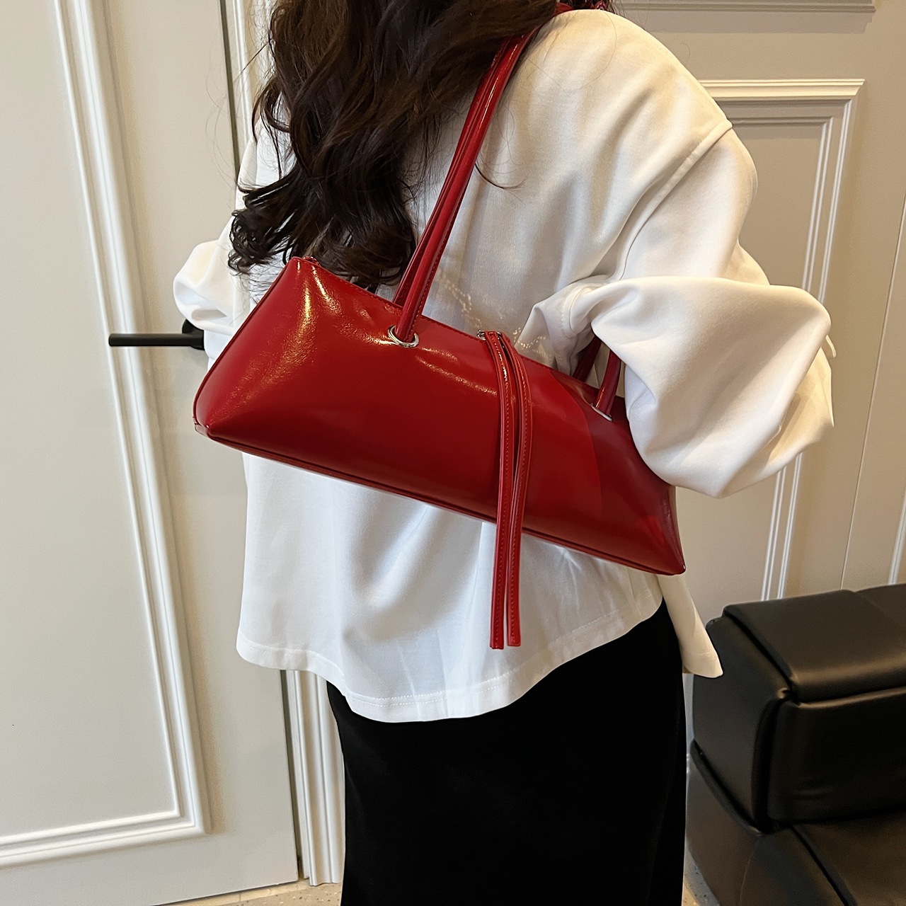 Korean Style Niche Trendy Luxury Bag Fashion Texture Baguette Bag For Women Free Shipping Designer Bag New Simple Casual Underarm Shoulder Bag Handbag
