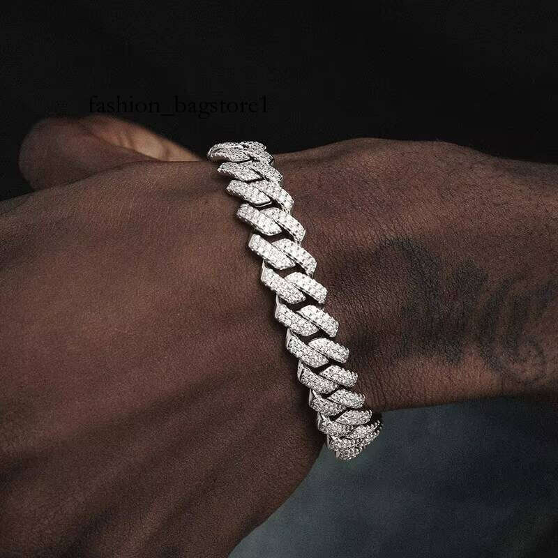 Hot Selling Hip Hop Jewelry Sier Cuban GRA VVS Third Party Certified Iced Out Moissanite Bracelet