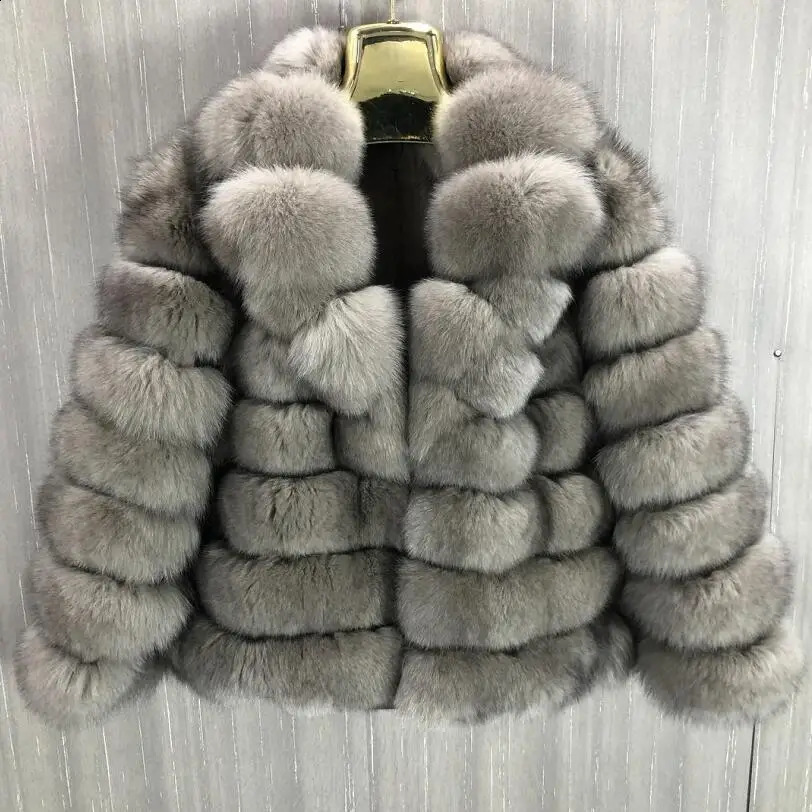 Womens Real Fox Fur Coat Detachable Transform Jacket Removable Vest Thick Warm Solid Fur Fashion 250909