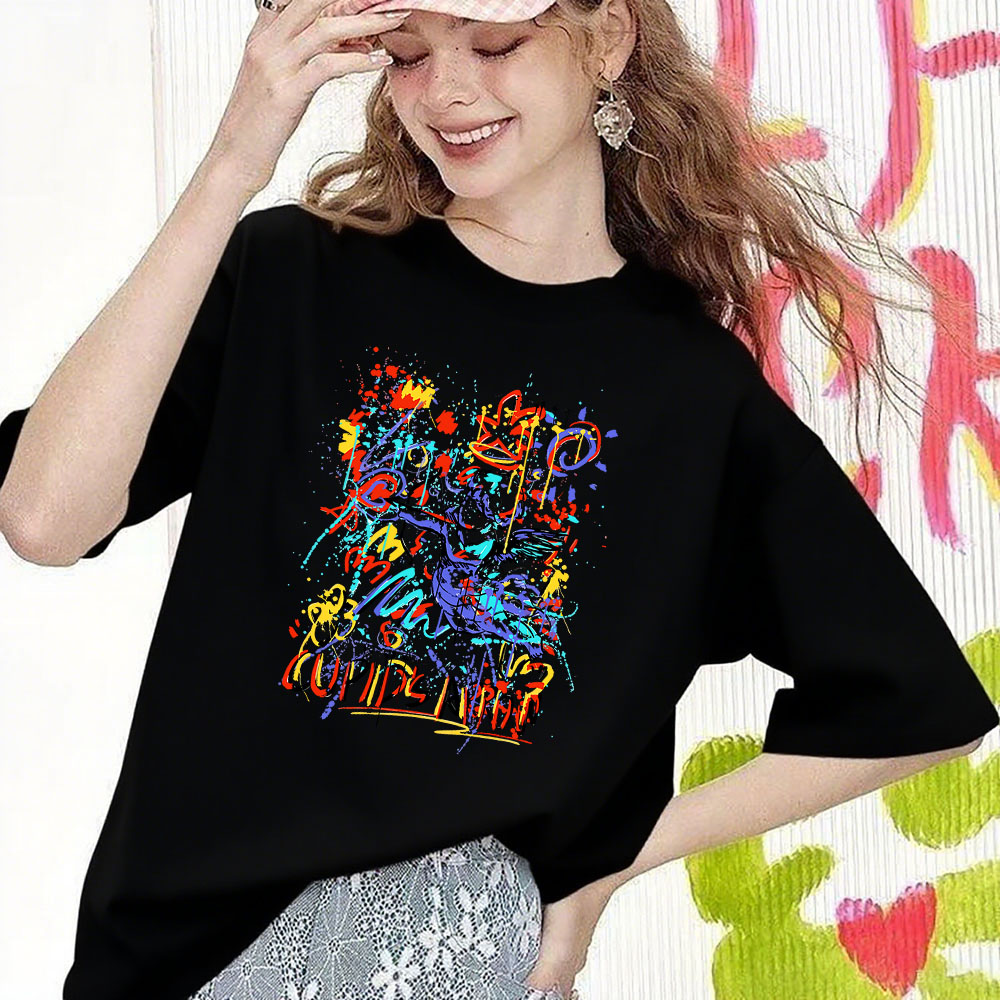 Fashion Versatile Printed Short-Sleeve Top - High-Quality Heavyweight Pure Cotton Tee (260g) 202509091006