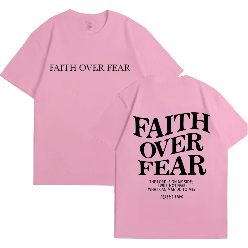 Faith Over Fear Christian Women Tshirts Clothes Jesus Fashion Trendy Bible Verse Sportwear Aesthetic 250910