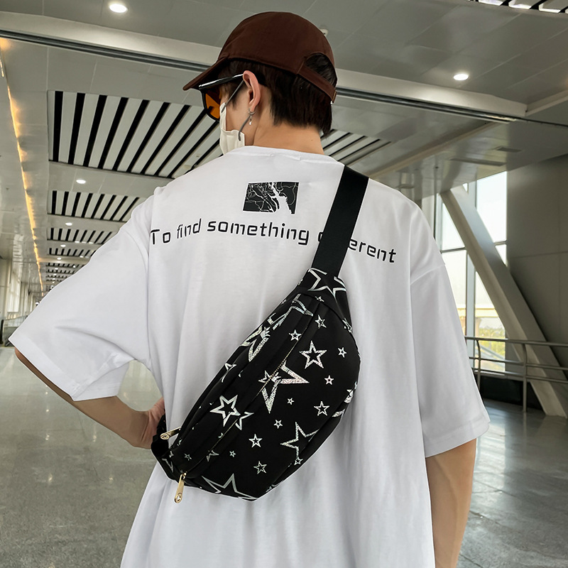 Casual Fashion Unisex Trendy Crossbody Luxury Bag Bag Nylon Designer Bag Five Star Print Sports Chest Bag Student Large Capacity Free Shipping Crossbo