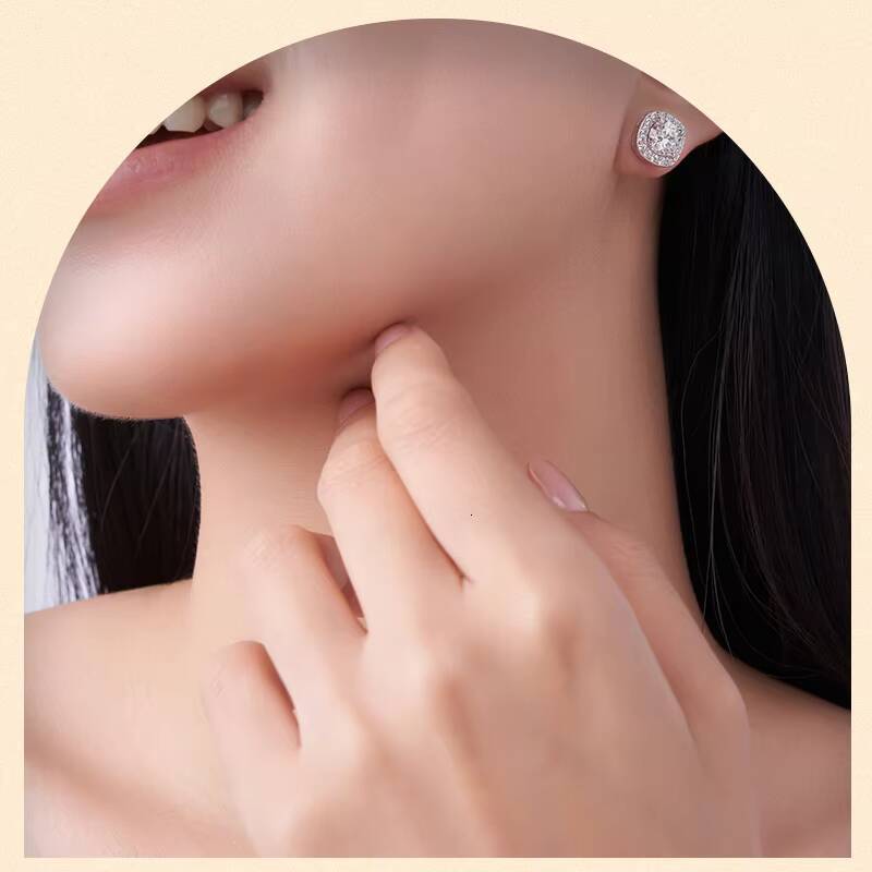 Moissanite Earrings Women S925 Sterling Silver 3ct Round Fine Jewelry Earrings White Color VVS1 Clarity Women Stud Earrings
